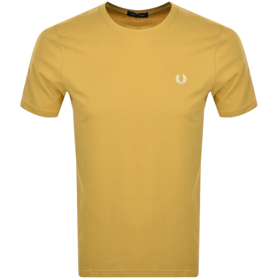 Yellow round neck t shirt cheap